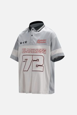 Concert Outfit Retro Sports Jersey Polo Shirt