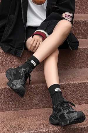 Concert Outfit Retro Stapler Chunky Sneakers