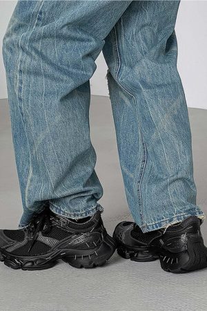 Concert Outfit Retro Stapler Chunky Sneakers