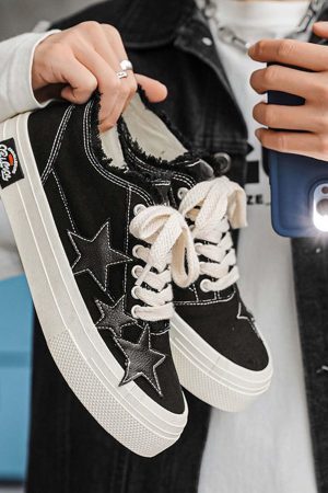 Concert Outfit Retro Star Canvas Shoes