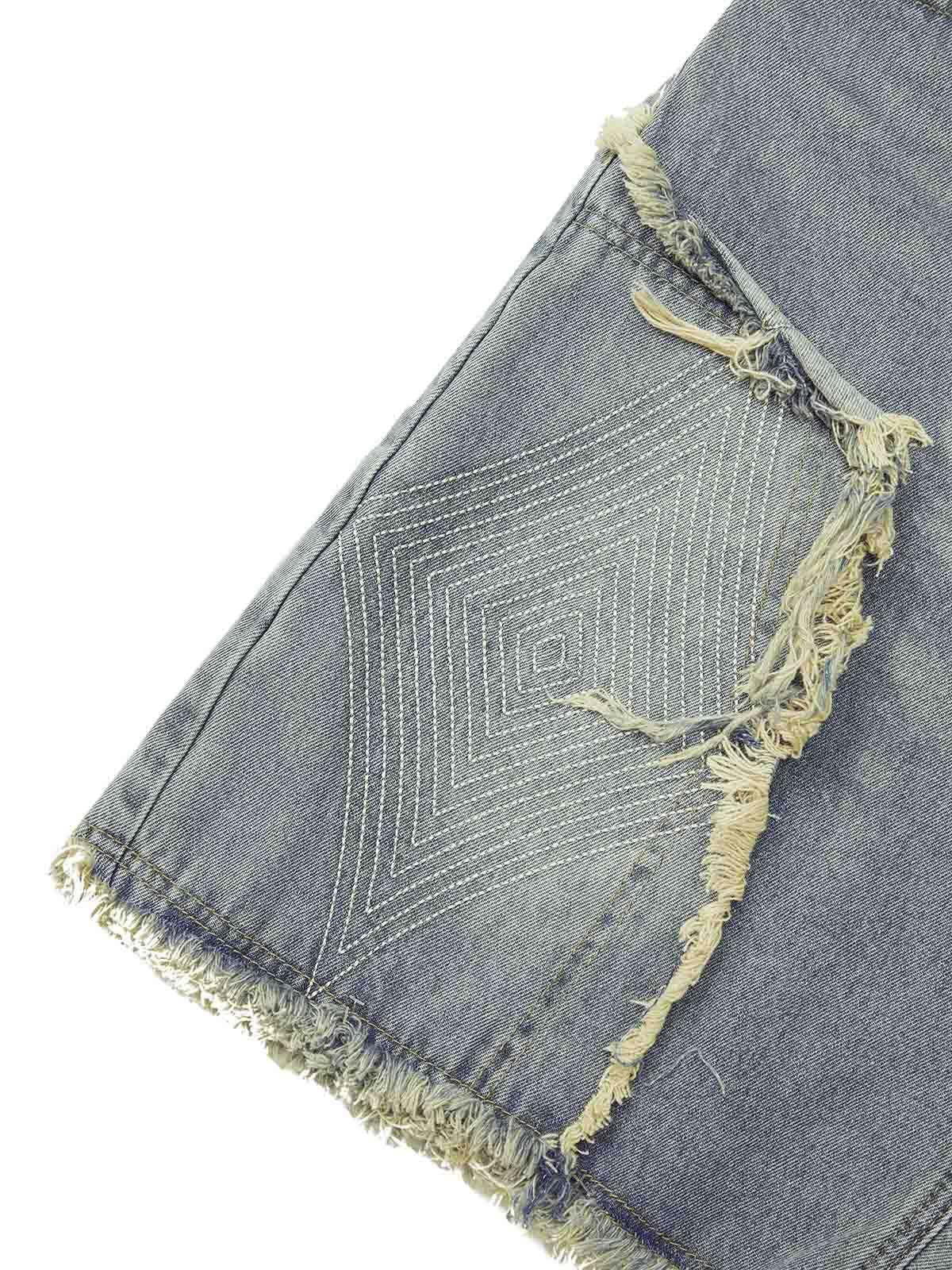 Concert Outfit Retro Stitching Diamonds Embroidery Shorts Concert Outfit Retro Stitching Diamonds Embroidery Shorts