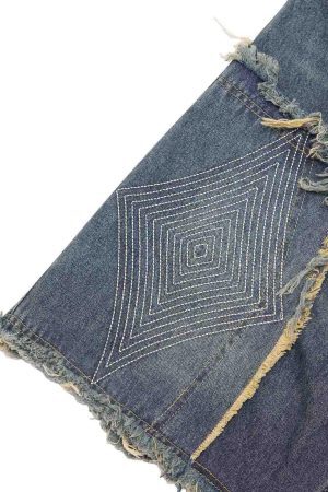 Concert Outfit Retro Stitching Diamonds Embroidery Shorts