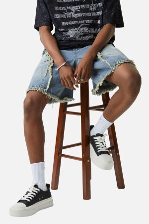 Concert Outfit Retro Stitching Diamonds Embroidery Shorts