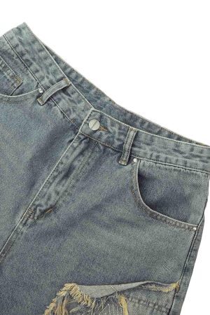 Concert Outfit Retro Stitching Diamonds Embroidery Shorts