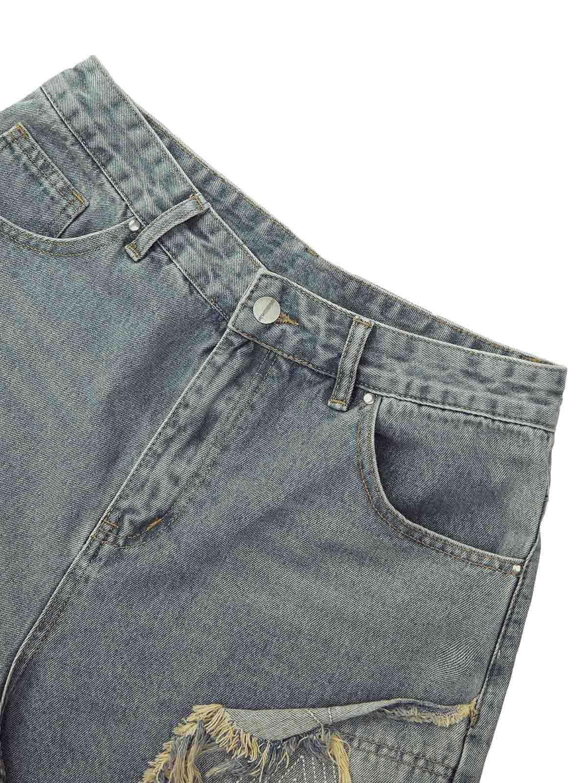 Concert Outfit Retro Stitching Diamonds Embroidery Shorts Concert Outfit Retro Stitching Diamonds Embroidery Shorts