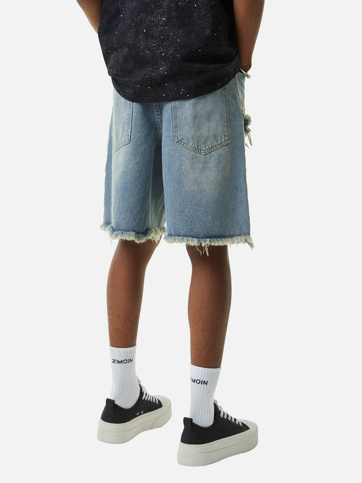 Concert Outfit Retro Stitching Diamonds Embroidery Shorts Concert Outfit Retro Stitching Diamonds Embroidery Shorts