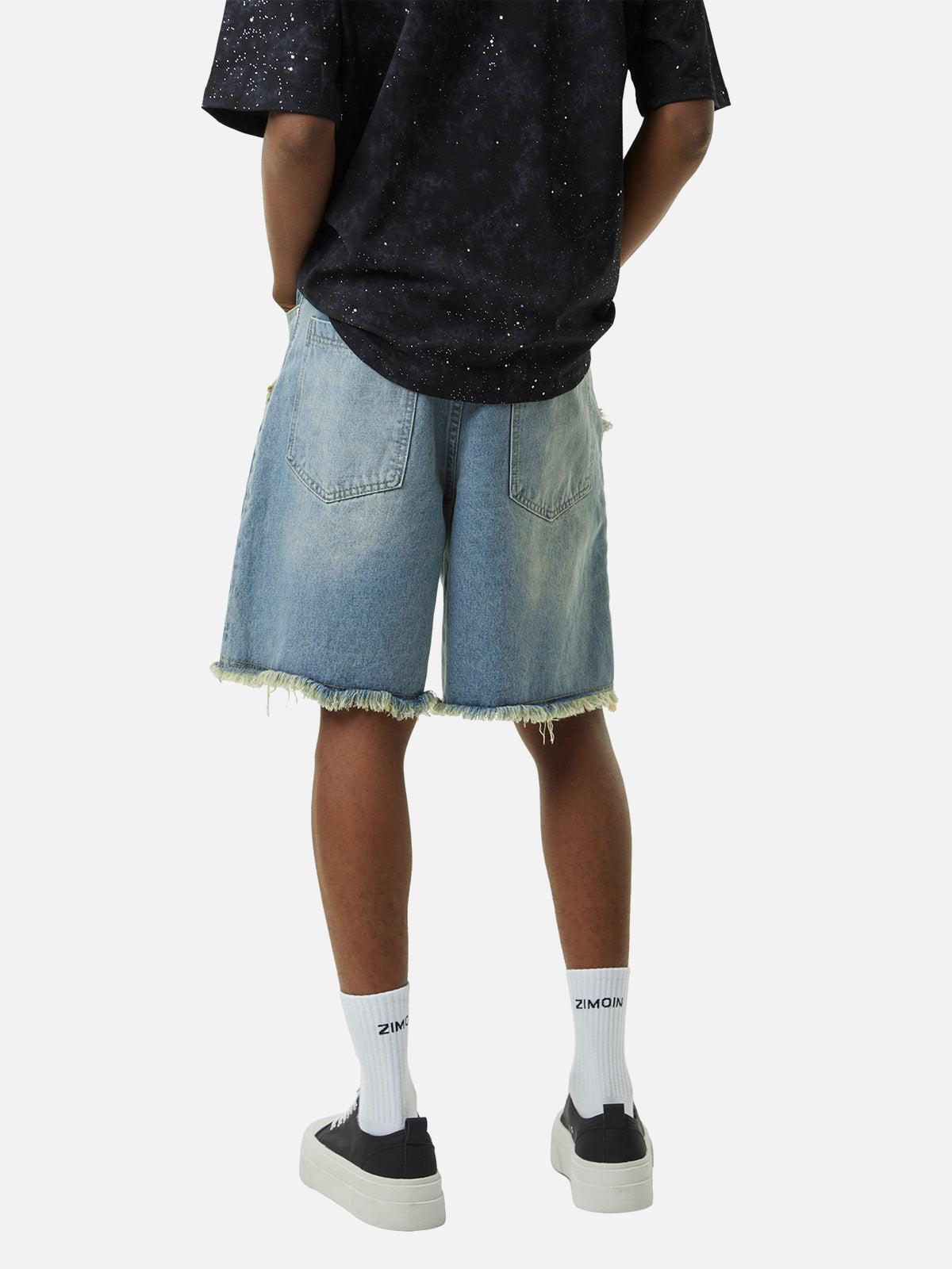 Concert Outfit Retro Stitching Diamonds Embroidery Shorts Concert Outfit Retro Stitching Diamonds Embroidery Shorts