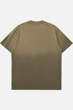 Concert Outfit Retro Street Gradient Star Embroidery Rap T-Shirt