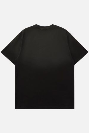 Concert Outfit Retro Street Gradient Star Embroidery Rap T-Shirt