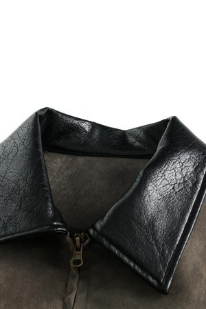 Concert Outfit Retro Suede Detroit Motorcycle Jacket