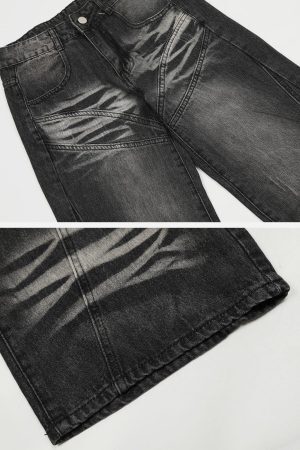 Concert Outfit Retro Sun Faded Patchwork Jeans