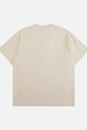 Concert Outfit Retro Washed Contrast Color Broken Letters T-Shirt