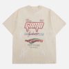 Concert Outfit Retro Washed Contrast Color Broken Letters T-Shirt