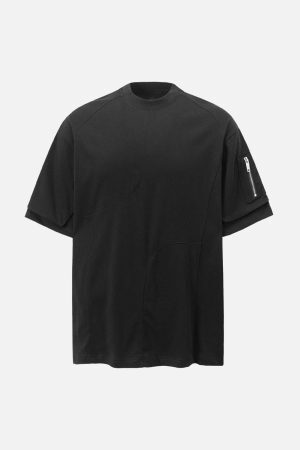 Concert Outfit Retro Washed Deconstruction Functional Pocket T-Shirt