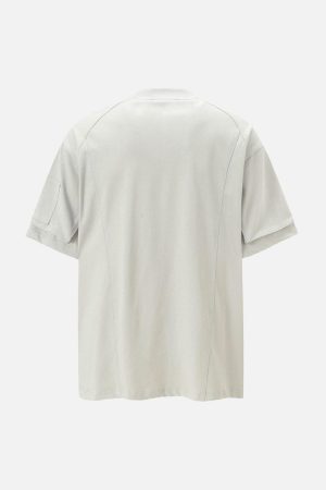 Concert Outfit Retro Washed Deconstruction Functional Pocket T-Shirt