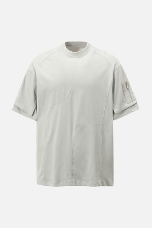 Concert Outfit Retro Washed Deconstruction Functional Pocket T-Shirt