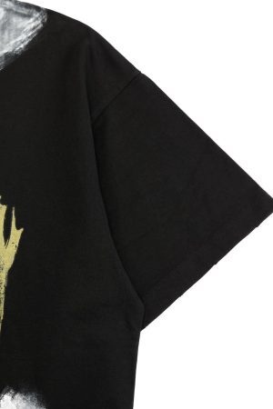 Concert Outfit Retro Washed Graffiti Skull T-Shirt