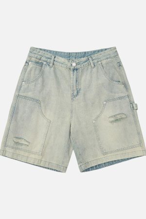 Concert Outfit Retro Washed Hip-Hop Shorts