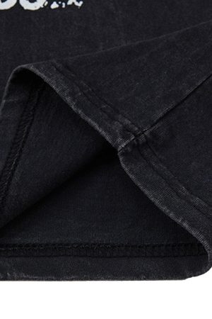 Concert Outfit Retro Washed Letter Print Vest