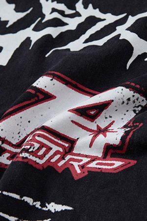 Concert Outfit Retro Washed Letter Print Vest