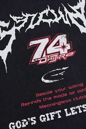 Concert Outfit Retro Washed Letter Print Vest