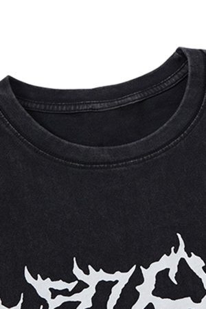 Concert Outfit Retro Washed Letter Print Vest