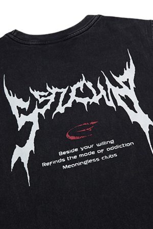 Concert Outfit Retro Washed Letter Print Vest