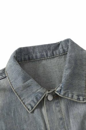 Concert Outfit Retro Washed Totem Denim Jacket