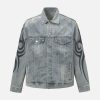 Concert Outfit Retro Washed Totem Denim Jacket