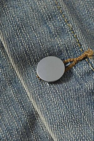 Concert Outfit Retro Washed Totem Denim Jacket