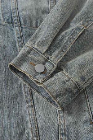 Concert Outfit Retro Washed Totem Denim Jacket