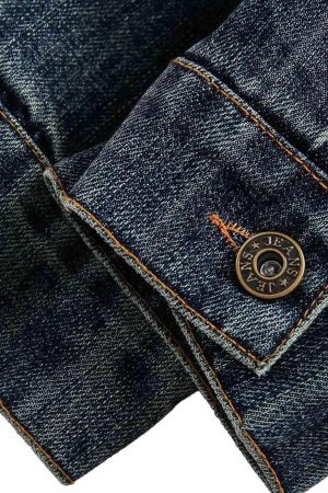 Concert Outfit Retro Washed Workwear Denim Hooded Jacket