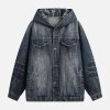 Concert Outfit Retro Washed Workwear Denim Hooded Jacket