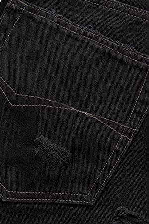 Concert Outfit Retro Whisker Raw Edge Denim Shorts