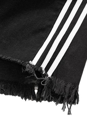 Concert Outfit Retro Whisker Raw Edge Denim Shorts