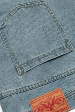 Concert Outfit Reverse Stitching Overalls Wide-Leg Denim Jeans