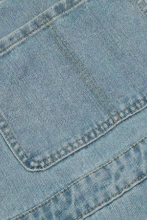 Concert Outfit Reverse Stitching Overalls Wide-Leg Denim Jeans