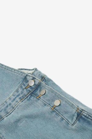 Concert Outfit Reverse Stitching Overalls Wide-Leg Denim Jeans