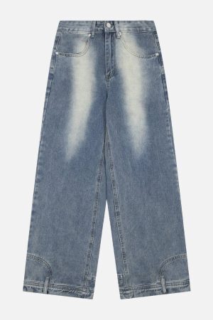 Concert Outfit Reverse Washed Loose Jeans