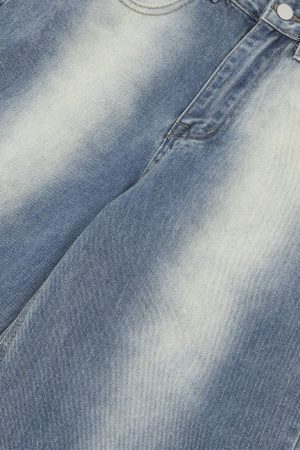 Concert Outfit Reverse Washed Loose Jeans