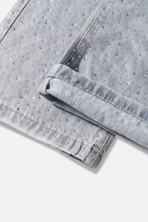 Concert Outfit Rhinestone Application Jeans