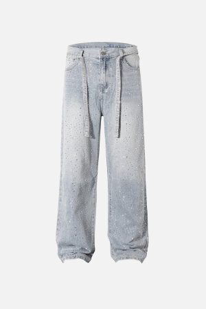 Concert Outfit Rhinestone Application Jeans