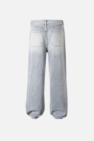 Concert Outfit Rhinestone Application Jeans