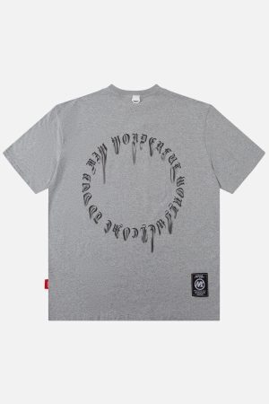 Concert Outfit Ring Shaped Gothic Letter Print Tee