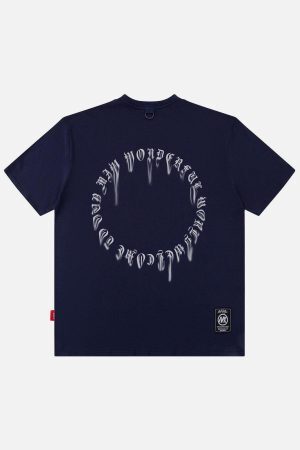 Concert Outfit Ring Shaped Gothic Letter Print Tee