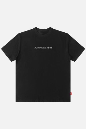 Concert Outfit Ring Shaped Gothic Letter Print Tee