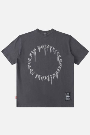 Concert Outfit Ring Shaped Gothic Letter Print Tee