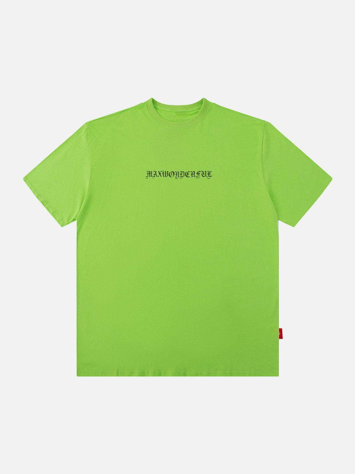 Concert Outfit Ring Shaped Gothic Letter Print Tee Concert Outfit Ring Shaped Gothic Letter Print Tee