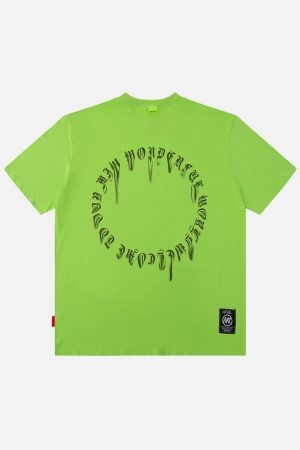Concert Outfit Ring Shaped Gothic Letter Print Tee