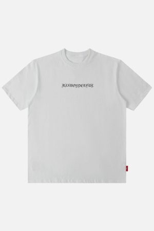 Concert Outfit Ring Shaped Gothic Letter Print Tee